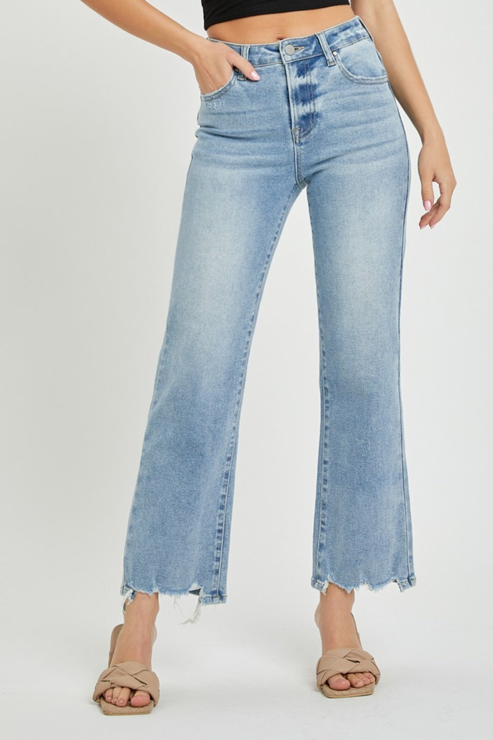 RISEN  High Rise Straight Jeans