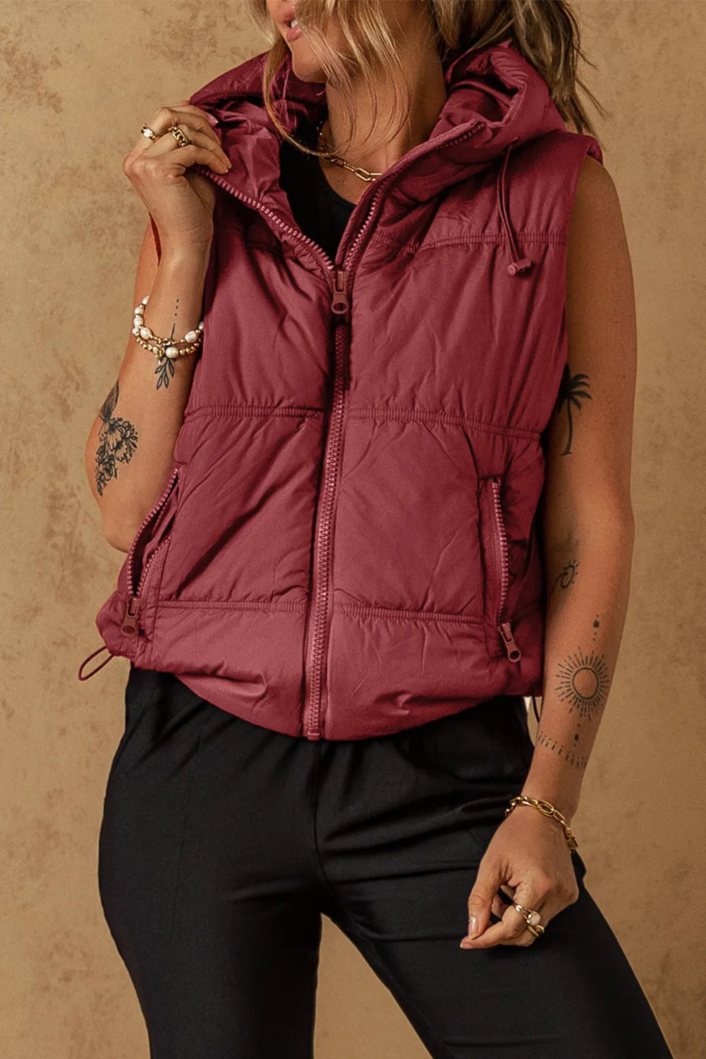 There You Go Zip Up Hoodie Vest