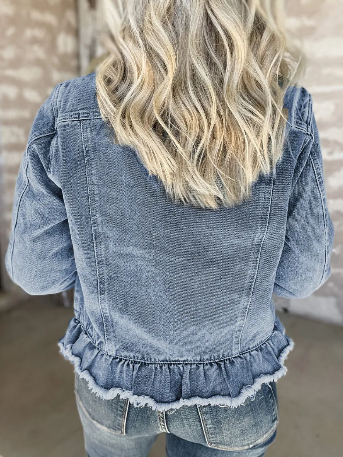 Jasper Ruffle Denim Jacket