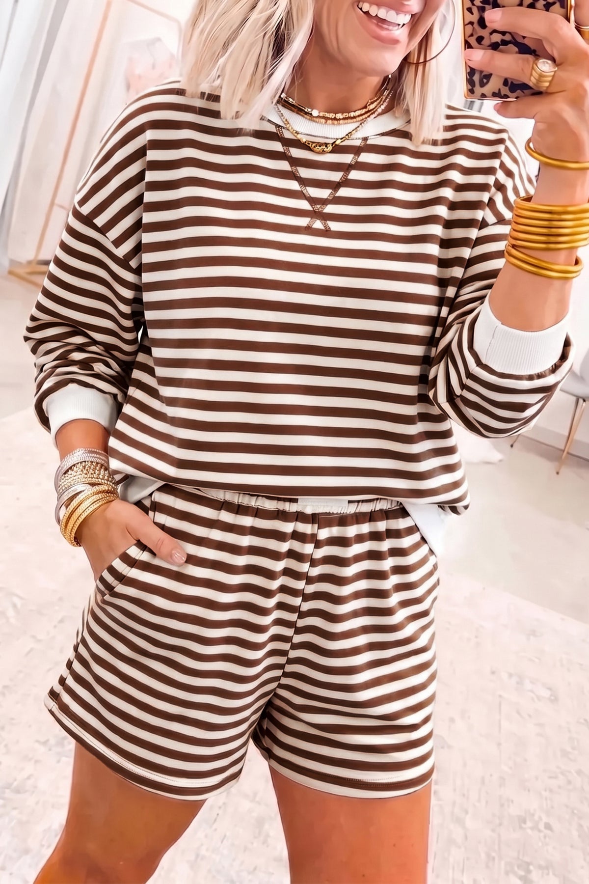 2026 Striped Shorts Set
