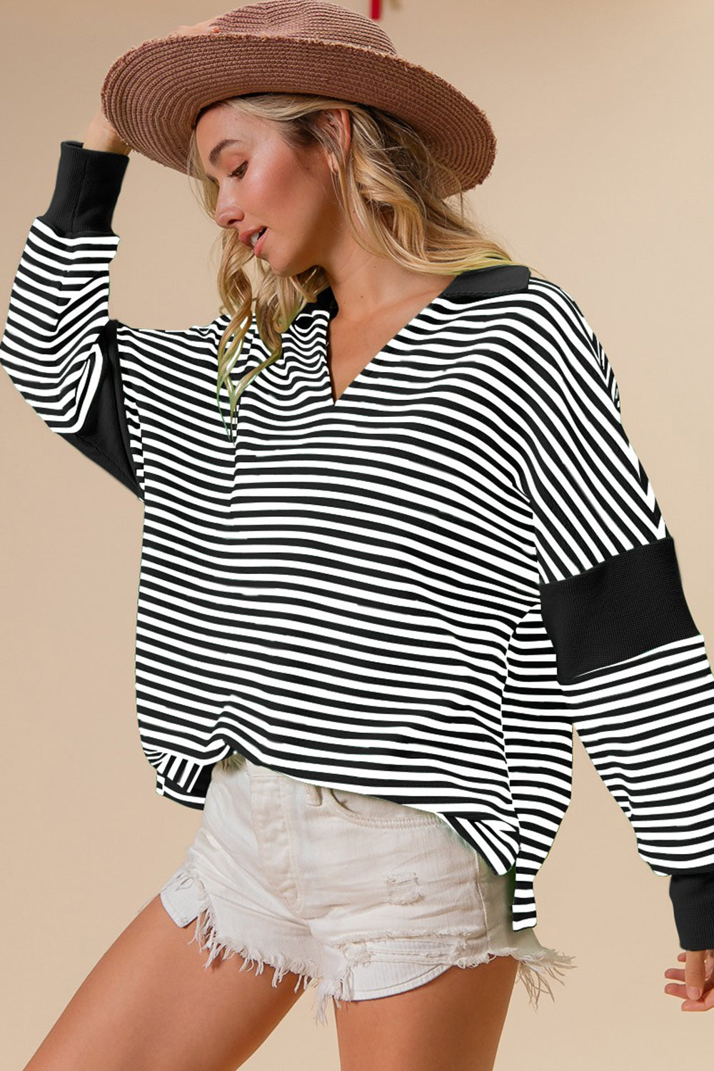 BiBi Happy To Be Here Striped Top