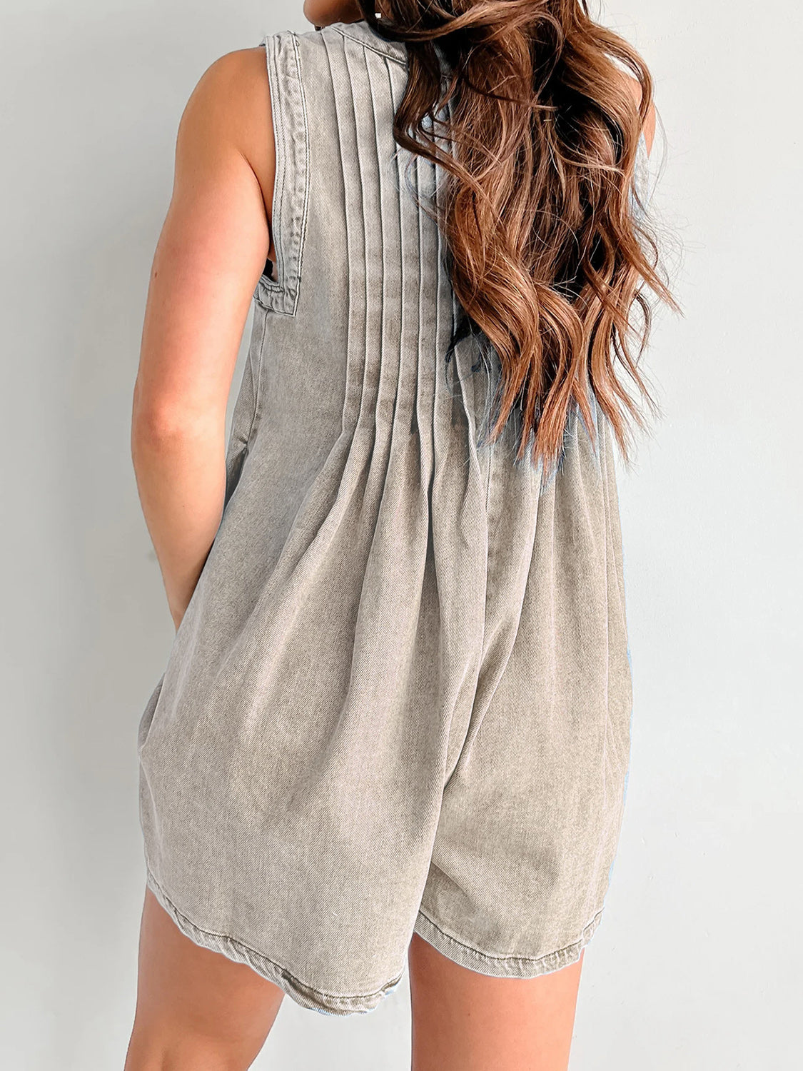 Riley Front Tie Romper with Pockets