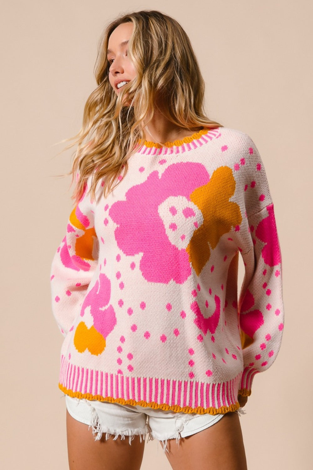 BiBi Flower Feelings Contrast Sweater