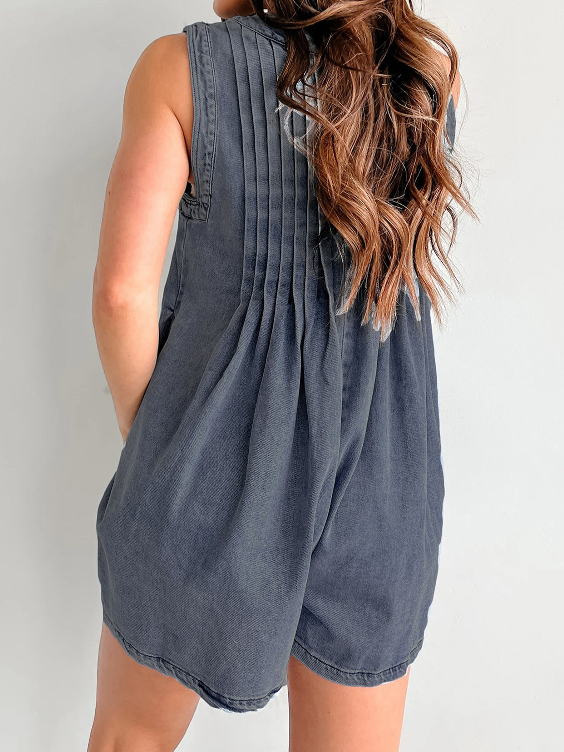 Riley Front Tie Romper with Pockets