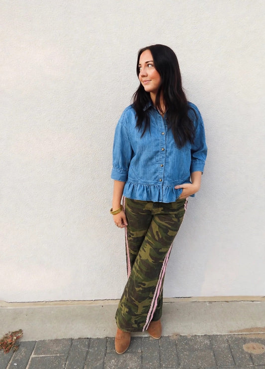 Pink Out Lacy Camo Cotton Pants