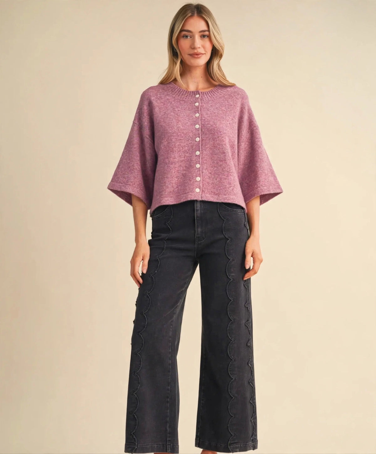 The Maeve Cardigan front view