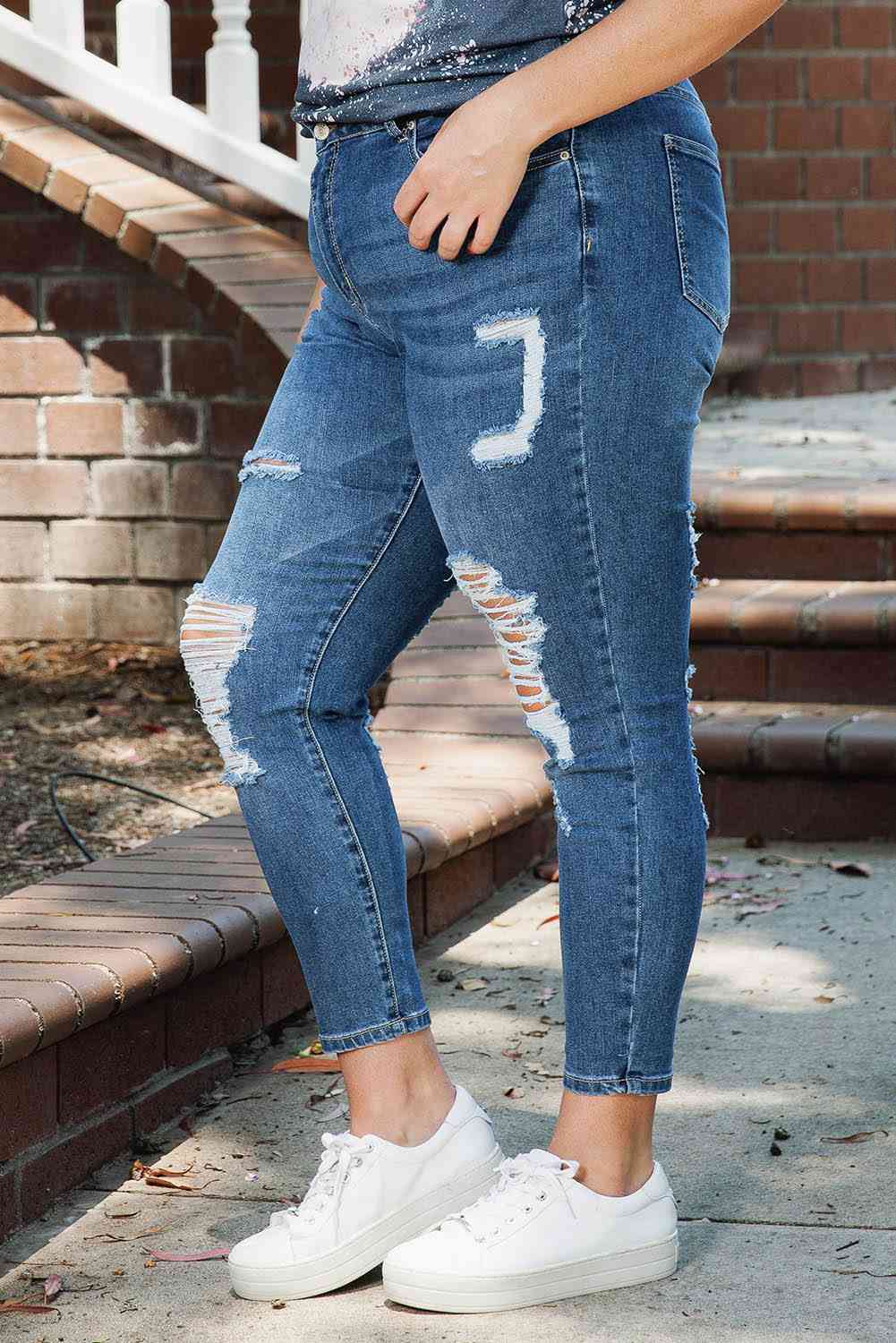 Melanie Distressed Skinny Jeans