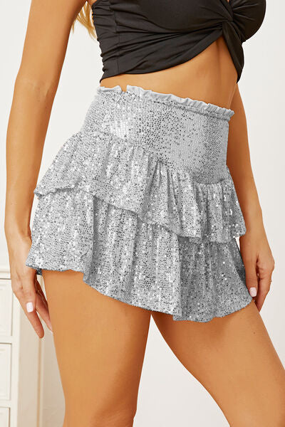 Camille Sequin Layered Mini Skirt
