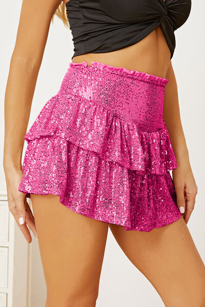 Camille Sequin Layered Mini Skirt