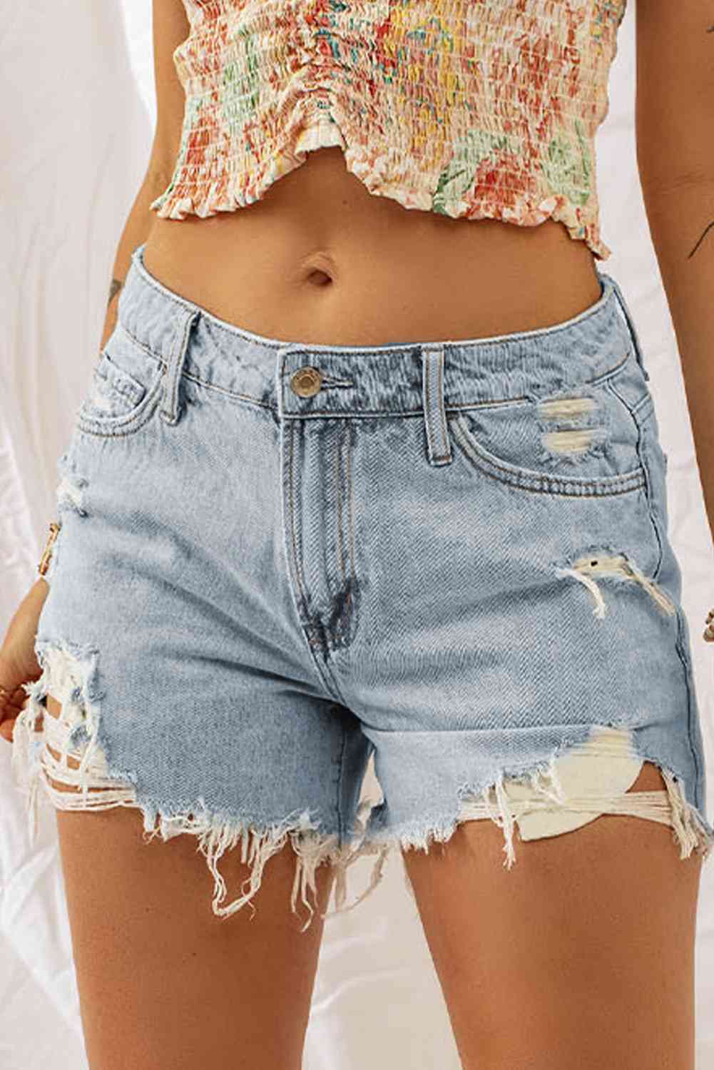 Don’t Worry Darling Distressed Denim Shorts