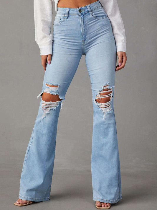 Molly High Rise Distressed Bootcut Jeans