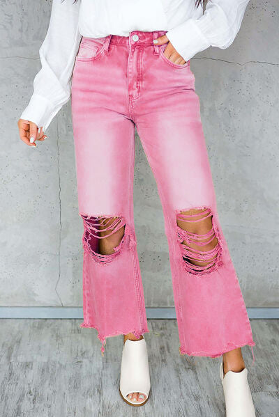 Ally Cropped Distressed Jeans